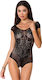Passion BS064 Sexy Κορμάκι με Δαντέλα Black