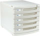 Next Plastic Desktop Drawer 5 Positions with Lock 39.5x29.5x31cm White
