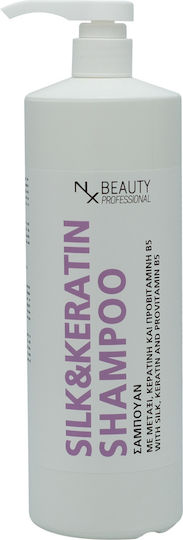 NX Beauty Professional Silk & Keratin Infusion Σαμπουάν Αναδόμησης/Θρέψης & Ενυδάτωσης για Όλους τους Τύπους Μαλλιών 1000ml