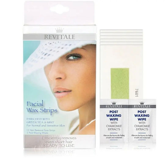 Revitale Hair Removal Wax Strips For Face For Sensitive Skin 12 Pieces
