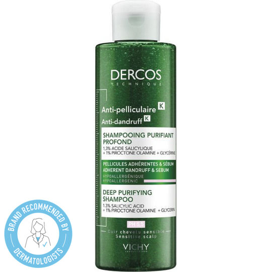 Vichy Dercos Anti-Dandruff K Σαμπουάν για Ευαίσθητο Τριχωτό κατά της Πιτυρίδας για Λιπαρά Μαλλιά 250ml