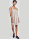 Summer Mini Slip Dress Beige