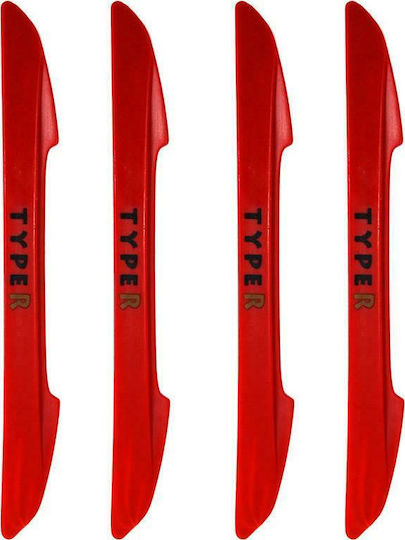 Autoline Type-R Προστατευτικά Αντικρουστικά για Πόρτες Αυτοκινήτου 4τμχ Κόκκινα