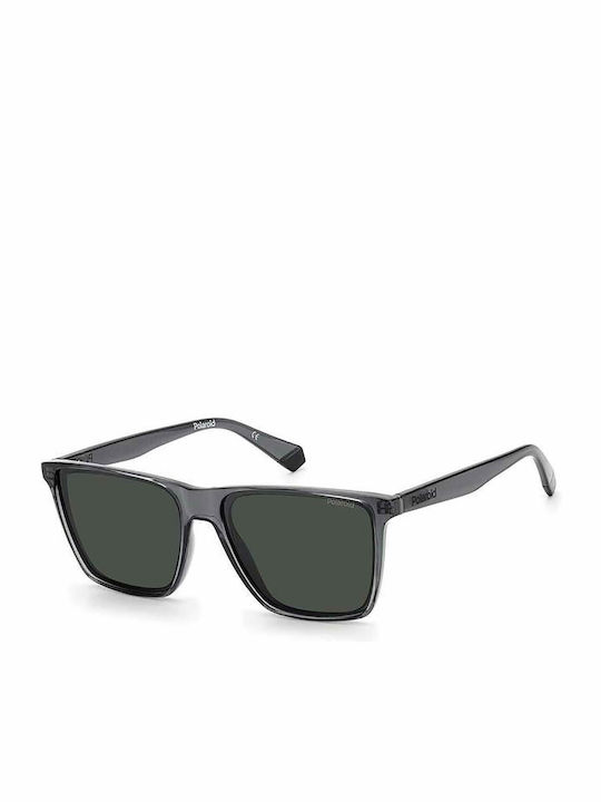 Polaroid Unisex Sunglasses With Grey Horn-Rimmed Frame And Grey Polarized Lens PLD6141/S KB7/M9