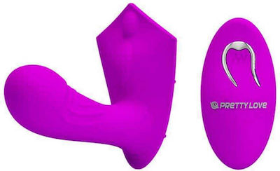 Pretty Love Willie Vibrating Stimulator with Remote Control Vibrator pentru cupluri cu Telecomandă 9cm BI-014583W Violet