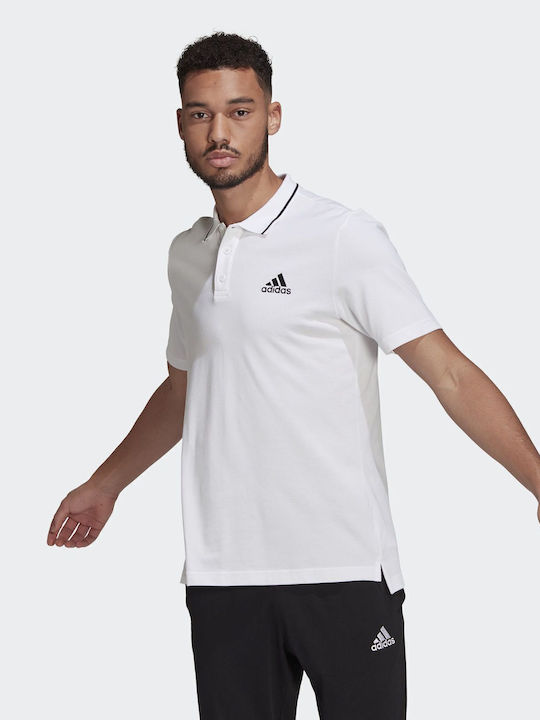 Essentials Pique Aeroready Поло Спортна Тениска Бяла
