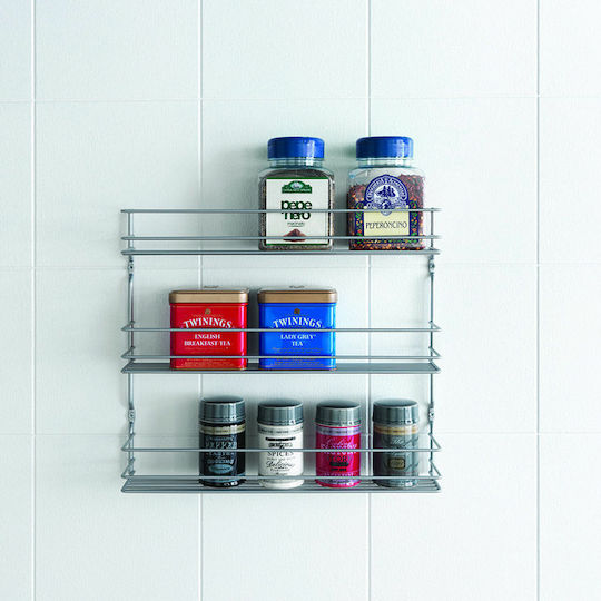 Metaltex 16-364633 Wall Mounted Bathroom Shelf Metallic with 3 Shelves 36x8x32cm Silver