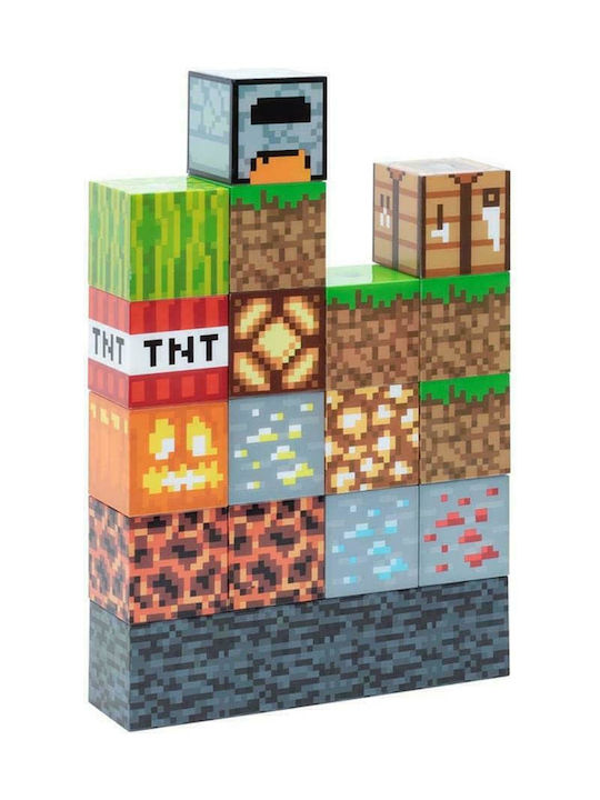 Paladone Lumini LED Lampa decorativă pentru copii Minecraft Block Building Multicolor 20x6x27εκ.