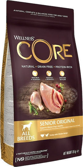 Wellness Core Grain Free Senior Original 10kg Dry Food Grain-Free for Senior Dogs with Turkey and Chicken