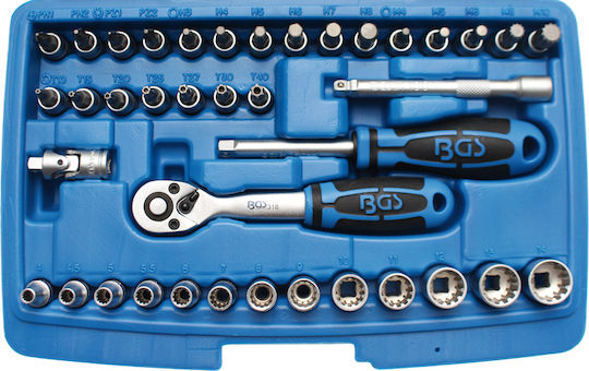 BGS Technic Ratschen- & Steckschlüssel-Sets 1\4" 39Stück