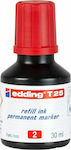 Edding T25 Replacement Ink for Marker in Red color 30ml 30ml