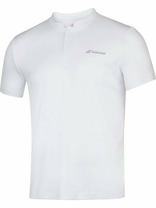 Babolat Men's Athletic Short Sleeve Blouse with Buttons White 3MP1021-1000