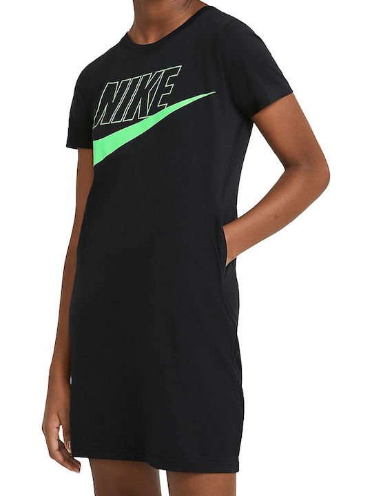 Sportswear Futura Children's Dress Short Sleeve Black