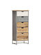 Drawers Storage Made of Metal & Wood with 5 Drawers Grey L45xW30xH105cm