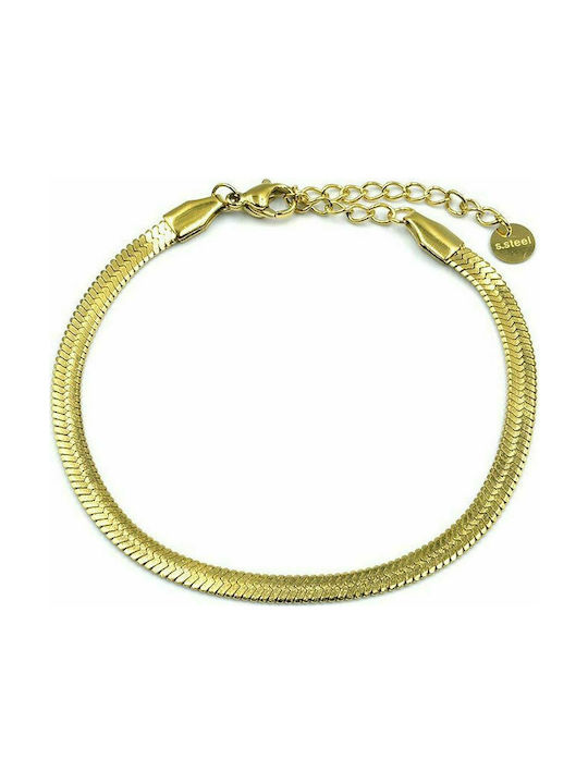 Edelstahl-Schlangenketten-Armband Schlangenarmband Gold glänzend