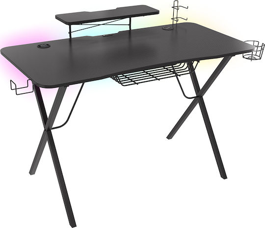 Γραφείο Gaming Genesis με LED & USB θύρες 120x60x75εκ. Holm 300 RGB