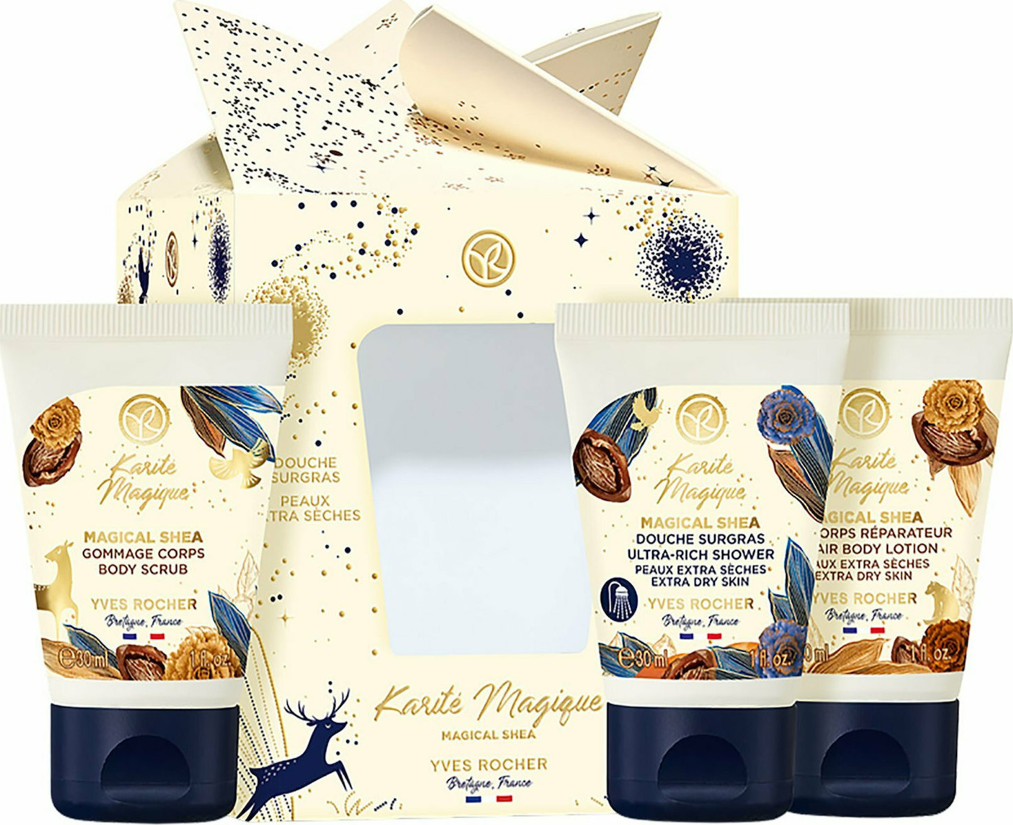 Yves Rocher Magical Shea Kit Body Lotion 30ml, Body Scrub 30ml & Ultra