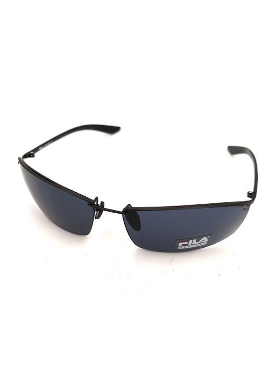 FILA Unisex Sunglasses with Black Metal Frame and Black Lens SF8300-531