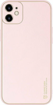 Dux Ducis Yolo Series Synthetic Leather Back Cover Pink (iPhone 12 / 12 Pro)