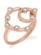 Jcou Round Minimal Ring with Zircon made of Silver Gold Plated