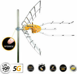 Televes Ellipse T-Force 5G LTE HD BOSS (21-48) Εξωτερική Κεραία Τηλεόρασης (απαιτεί τροφοδοσία) σε Πορτοκαλί Χρώμα Σύνδεση με Ομοαξονικό (Coaxial) Καλώδιο