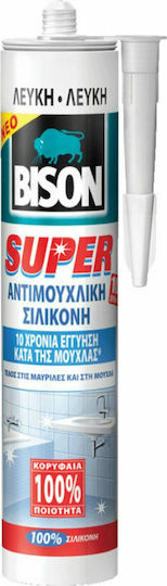 Bison Super Sanitary Ακρυλική Σιλικόνη Αντιμουχλική Ξύλου Λευκή 280ml