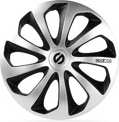 Sparco Sicilia Car Hubcaps 14 Inches Silver 4 Pieces