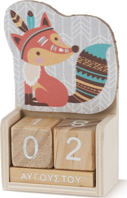 Taufgeschenk mit Kalender Αλεπού aus Holz 48Stück