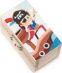 Christening Favor with Box Pirate Chest made of Wood 48pcs