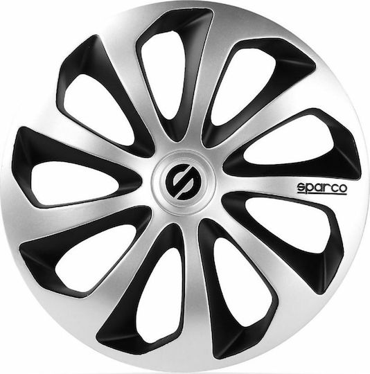 Sparco Комплект тапи за колела на автомобил Sicilia Pro 4бр 16" Сребрист