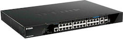 D-Link DGS-1520-28MP Managed L3 PoE+ Switch with 20 Gigabit (1Gbps) Ethernet Ports and 2 SFP Ports