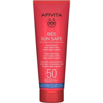 Apivita Hydra Fresh Milk Wasserfest Sonnenschutz Creme Für Gesicht und Körper SPF50 100ml