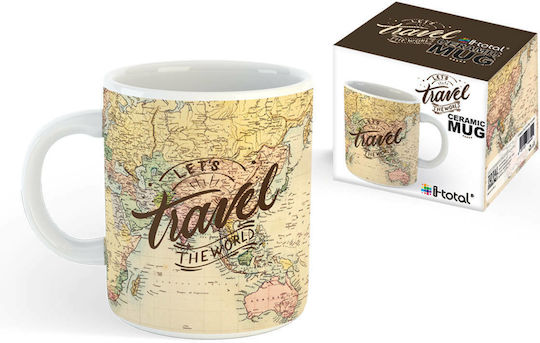 I-Total Old Maps Ceramic Multicolour Mug 295ml