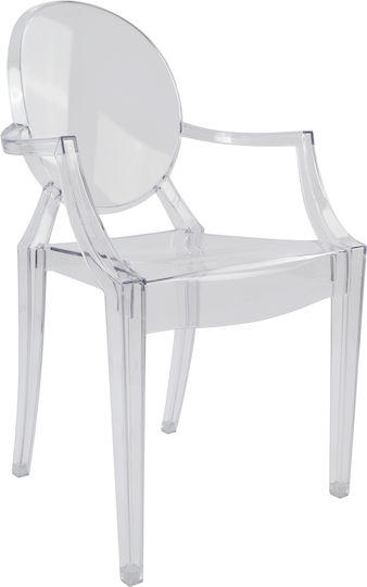 Dining Armchair Made of Transparent Polypropylene 52.2x56.5x92cm