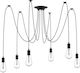 HomCom Pendant Chandelier with Rope for 6 Bulbs E27 Black