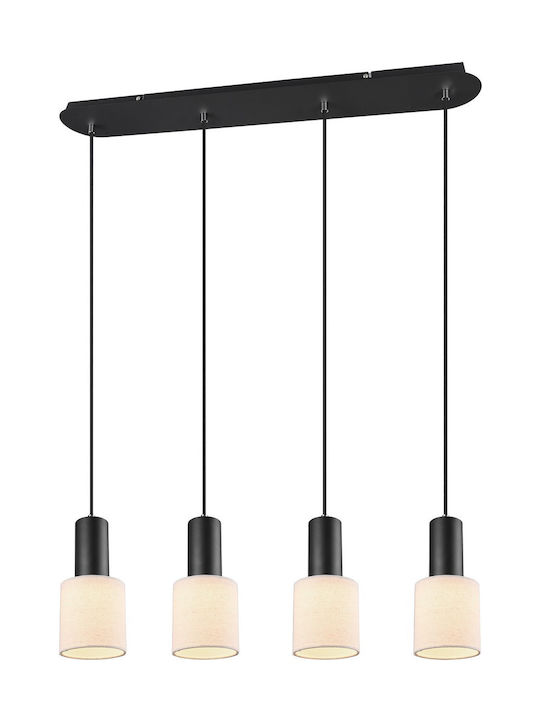Trio Lighting Wailer Μοντέρνο Κρεμαστό Φωτιστικό Πολύφωτο Ράγα για 4 Λαμπτήρες GU10 σε Μαύρο Χρώμα