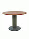 Meeting Table Wooden Grey / Cherry with Metal Legs 105x105x75cm