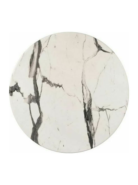 Freebox Round Table Surface Werzalit Marble Whi...