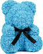 Teddy Bear from Artificial Roses Blue 25cm in Box 1pcs