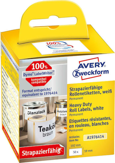 Avery 50 Self-Adhesive Label Rolls for Label Printer 59x102mm 1pcs