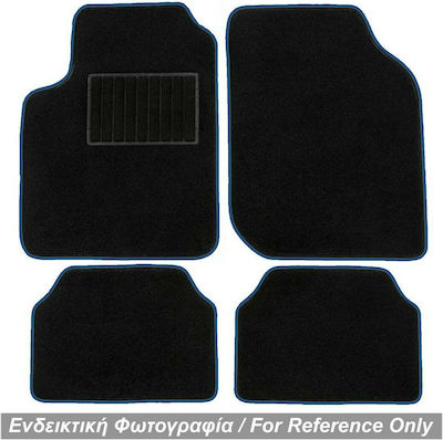 Race Axion Set of Front and Rear Mats Universal 4pcs from Carpet Black / Blue