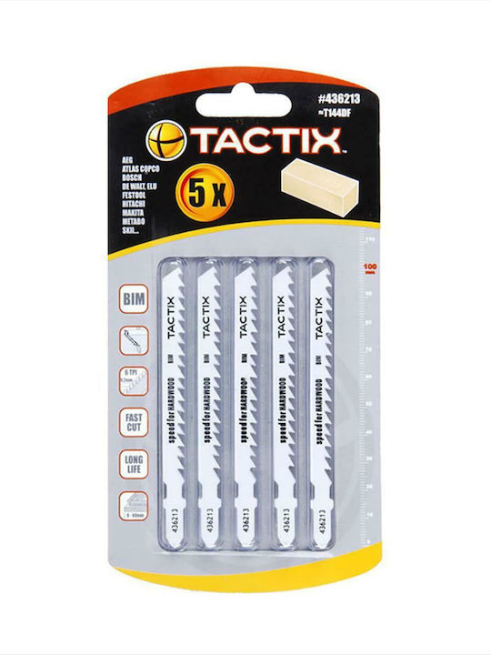 Tactix 436213 Λάμες BI-Metal με Χοντρό Δόντι για Ξύλο 100mm 5τμχ