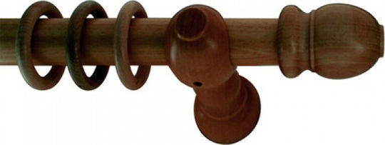 Ramino Bare pentru Perdele Lemn Single Φ35mm 120cm Nuc