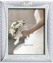 Slevori Wedding Rings Tabletop Rectangle Wedding Crown Case / Photo Frame Silver/White 25x20cm