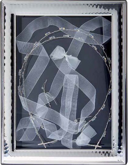 Prince Silvero Tabletop Rectangle Wedding Crown Case / Photo Frame Silver/Brown 24x18cm