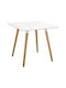 Square Table Kitchen Wooden White 80x80x74cm