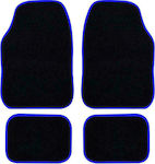 Autoline Set of Front and Rear Mats Universal 4pcs from Carpet Black / Blue