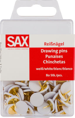 Sax 812 Πινέζες Λευκές 80pcs 205127