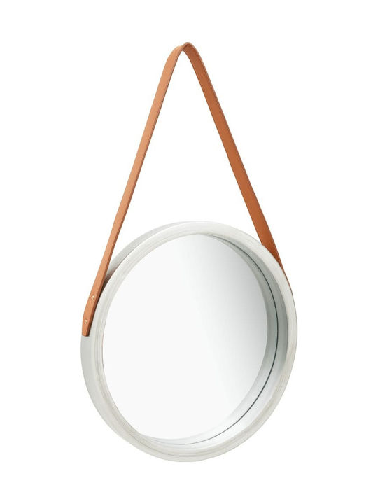 vidaXL Wall Mirror with Silver Wooden Frame Diameter 40cm 1pcs