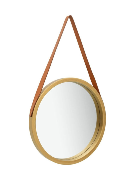 vidaXL Wall Mirror with Gold Wooden Frame Diameter 40cm 1pcs